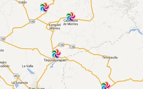 Mapa de Pueblos Mágicos en Queretaro